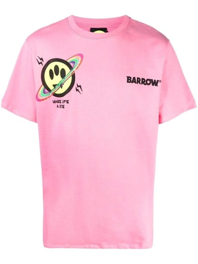 Shop Barrow Men's Pink Cotton T-shirt