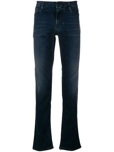 Shop Emporio Armani Men's Blue Cotton Jeans