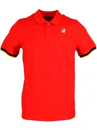 K-way Vincent Contrast Stretch Polo In Red