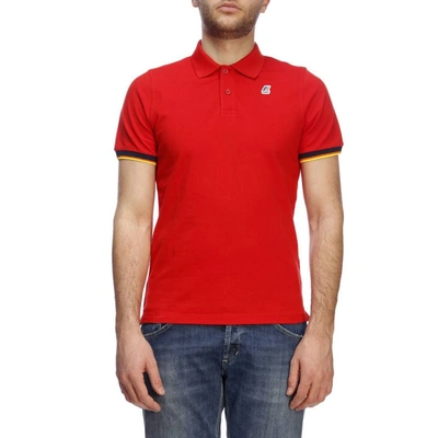 K-way Vincent Contrast Stretch Polo In Red