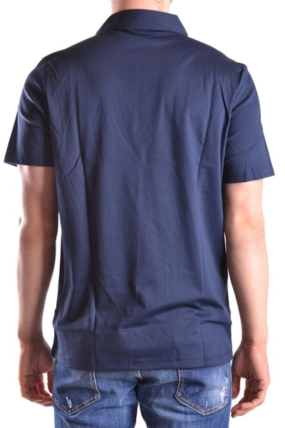 Shop Michael Kors Men's Blue Cotton Polo Shirt