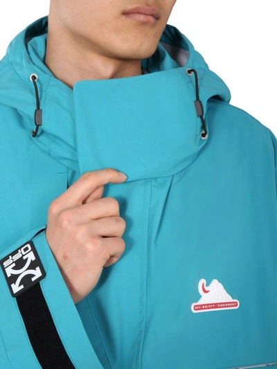 Shop Off-white Men's Light Blue Polyamide Outerwear Jacket