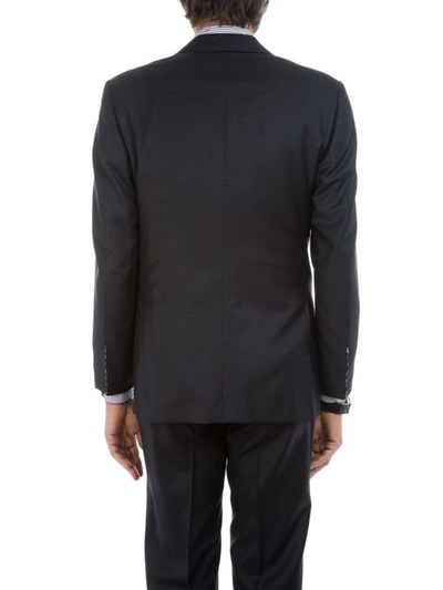 Shop Kiton Men's Black Wool Suit