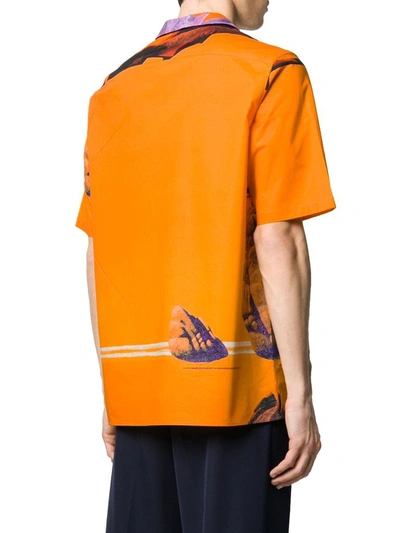 Shop Valentino Men's Orange Cotton Shirt