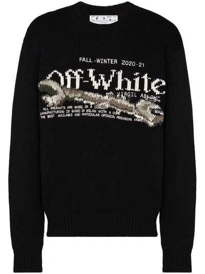 Shop Off-white Men's Black Wool Sweater