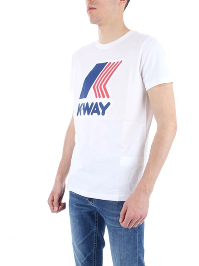 K-way Pete Macro Logo T-shirt K009ff0 In White