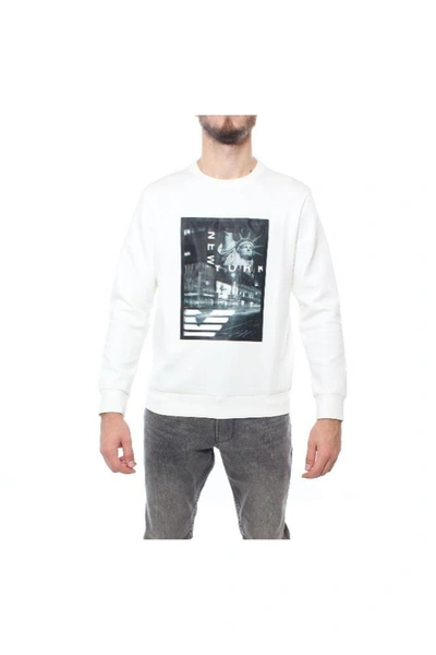 Shop Emporio Armani Men's White Cotton Sweatshirt
