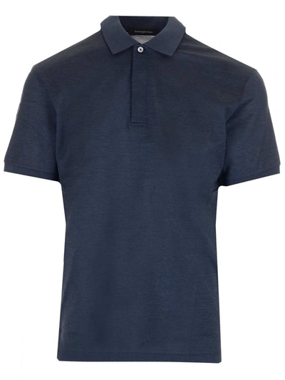 Shop Ermenegildo Zegna Men's Blue Other Materials Polo Shirt