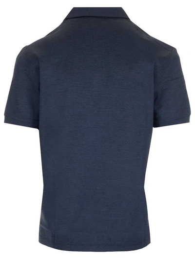 Shop Ermenegildo Zegna Men's Blue Other Materials Polo Shirt