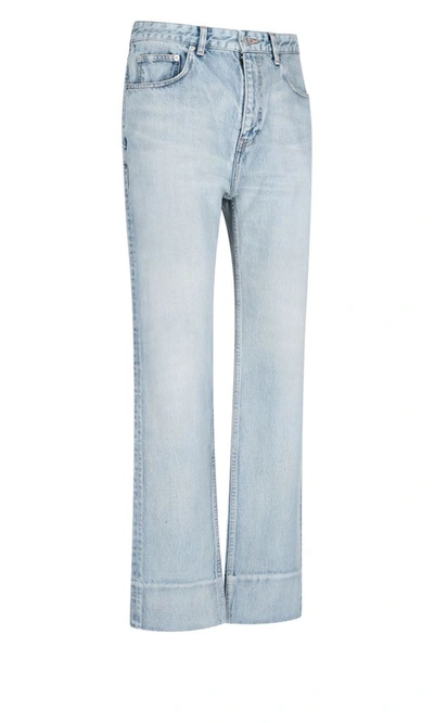 Shop Balenciaga Men's Blue Cotton Jeans