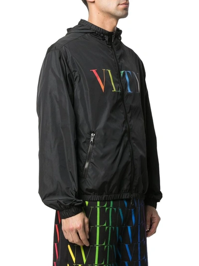 Shop Valentino Men's Black Polyamide Outerwear Jacket
