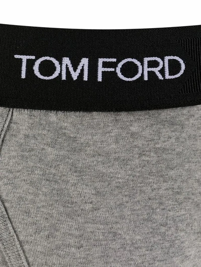Shop Tom Ford Men's Grey Cotton Brief