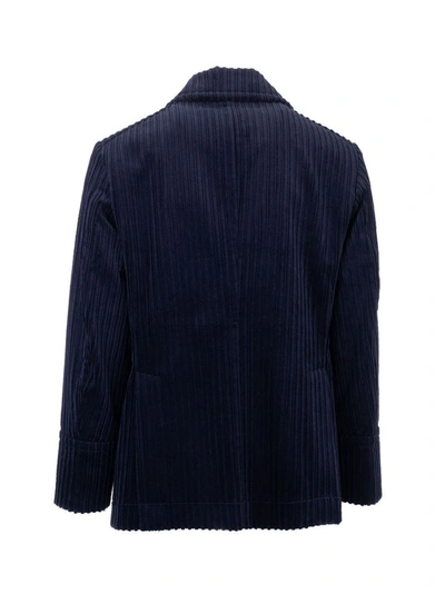 Shop Brunello Cucinelli Men's Blue Velvet Blazer
