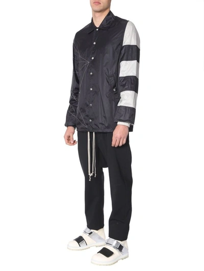 Shop Rick Owens Men's Black Polyamide Outerwear Jacket