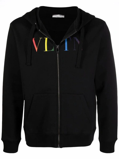 Shop Valentino Men's Black Cotton Sweatshirt