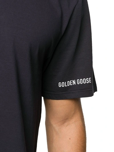 Shop Golden Goose Men's Black Cotton T-shirt