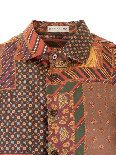Shop Etro Men's Brown Silk Shirt