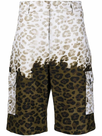 Shop Msgm Men's Green Polyester Shorts