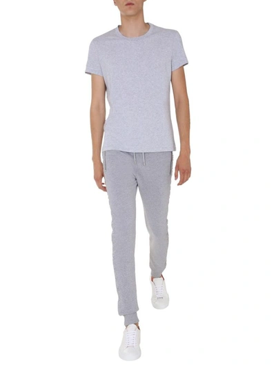 Shop Balmain Men's Grey Cotton T-shirt