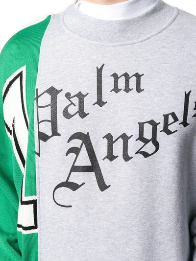 Shop Palm Angels Men's Green Cotton Sweatshirt