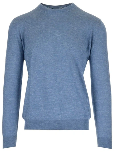 Shop Ermenegildo Zegna Men's Blue Other Materials Sweater