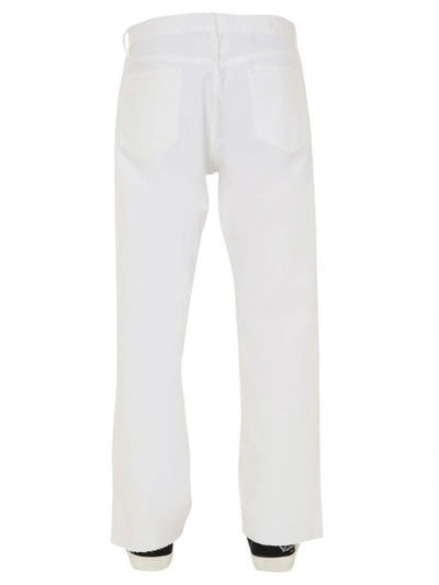 Shop Maison Margiela Men's White Cotton Jeans