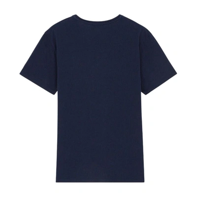 Shop Maison Kitsuné Men's Blue Cotton T-shirt
