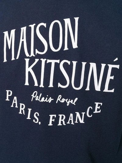 Shop Maison Kitsuné Men's Blue Cotton T-shirt