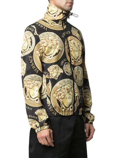 Shop Versace Men's Black Polyester Outerwear Jacket
