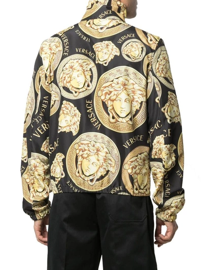 Shop Versace Men's Black Polyester Outerwear Jacket