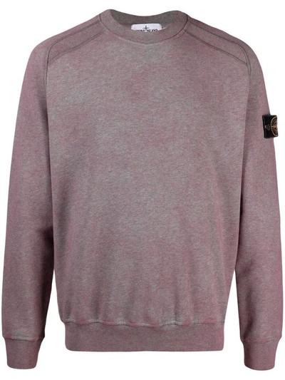 Shop Stone Island Men's Pink Cotton Sweatshirt