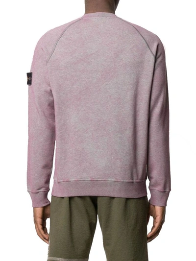 Shop Stone Island Men's Pink Cotton Sweatshirt