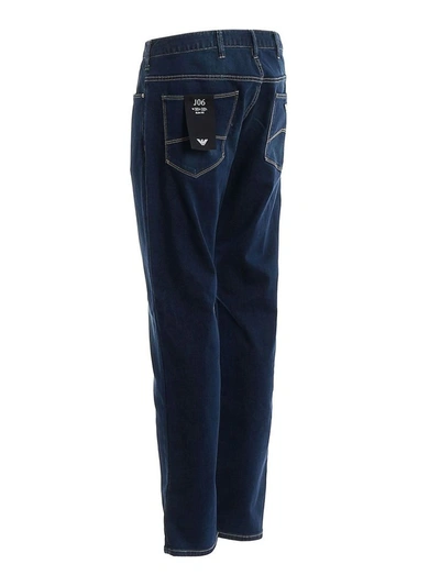 Shop Emporio Armani Men's Blue Cotton Jeans
