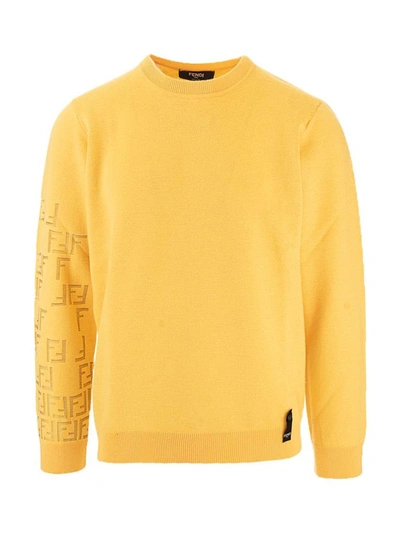 Shop Fendi Men's Yellow Wool Sweater