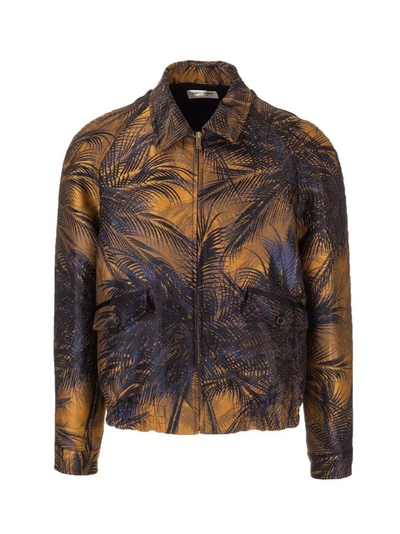 Shop Saint Laurent Men's Blue Other Materials Outerwear Jacket