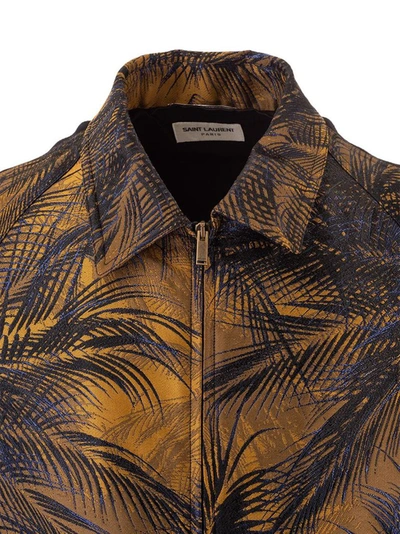 Shop Saint Laurent Men's Blue Other Materials Outerwear Jacket