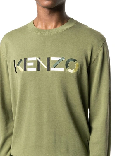 Shop Kenzo Men's Green Cotton Sweater