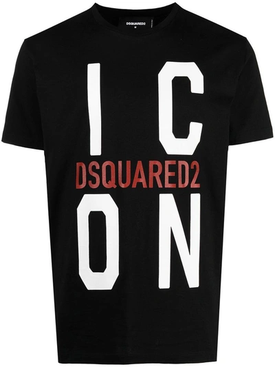 Shop Dsquared2 Men's Black Cotton T-shirt