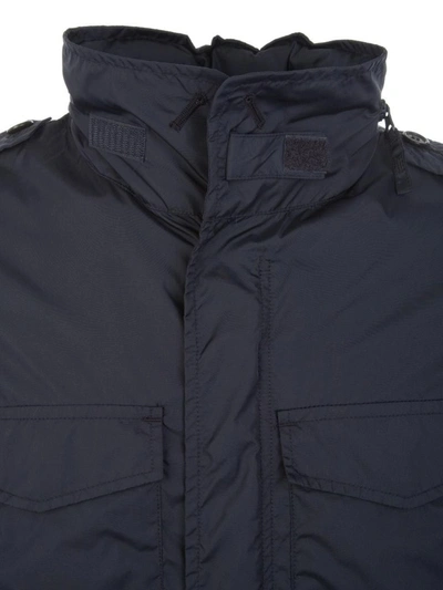 Shop Aspesi Men's Blue Polyester Outerwear Jacket