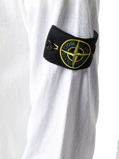 Shop Stone Island Men's White Cotton Sweater