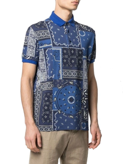 Shop Etro Men's Blue Cotton Polo Shirt