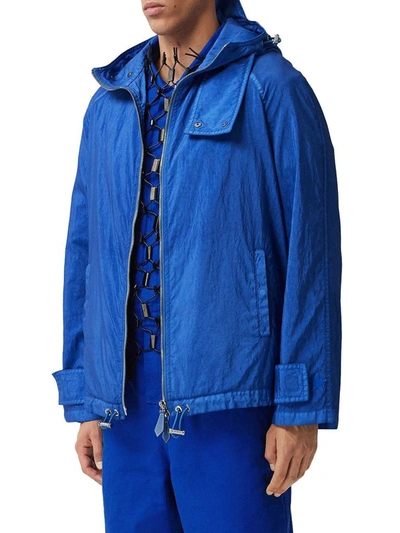 Shop Burberry Men's Blue Polyamide Outerwear Jacket