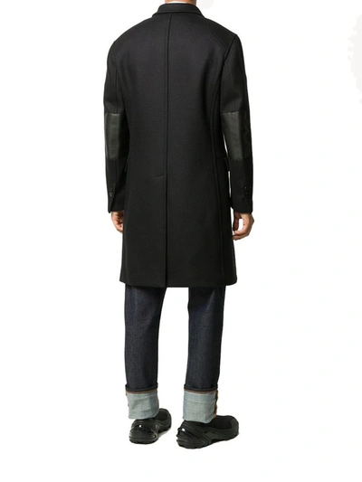 Shop Neil Barrett Men's Black Wool Coat