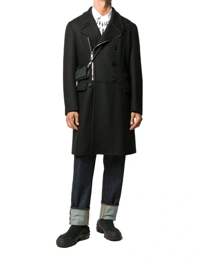 Shop Neil Barrett Men's Black Wool Coat