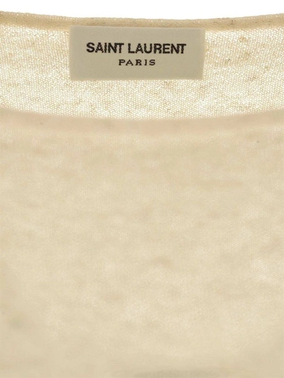 Shop Saint Laurent Men's White Other Materials Sweater