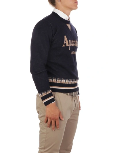Shop Aquascutum Men's Blue Wool Sweater