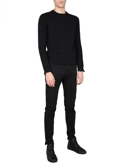 Shop Saint Laurent Men's Black Cotton Sweater