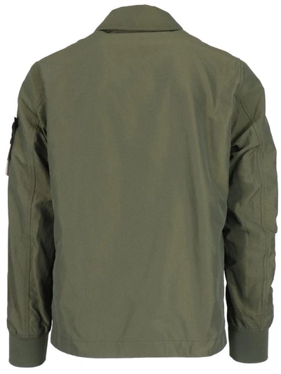 Shop Stone Island Men's Green Other Materials Outerwear Jacket