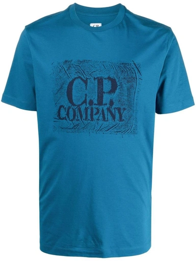 Shop C.p. Company Cp Company Men's Light Blue Cotton T-shirt