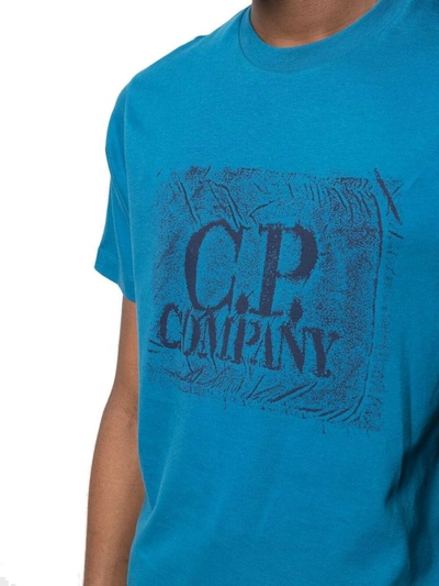 Shop C.p. Company Cp Company Men's Light Blue Cotton T-shirt